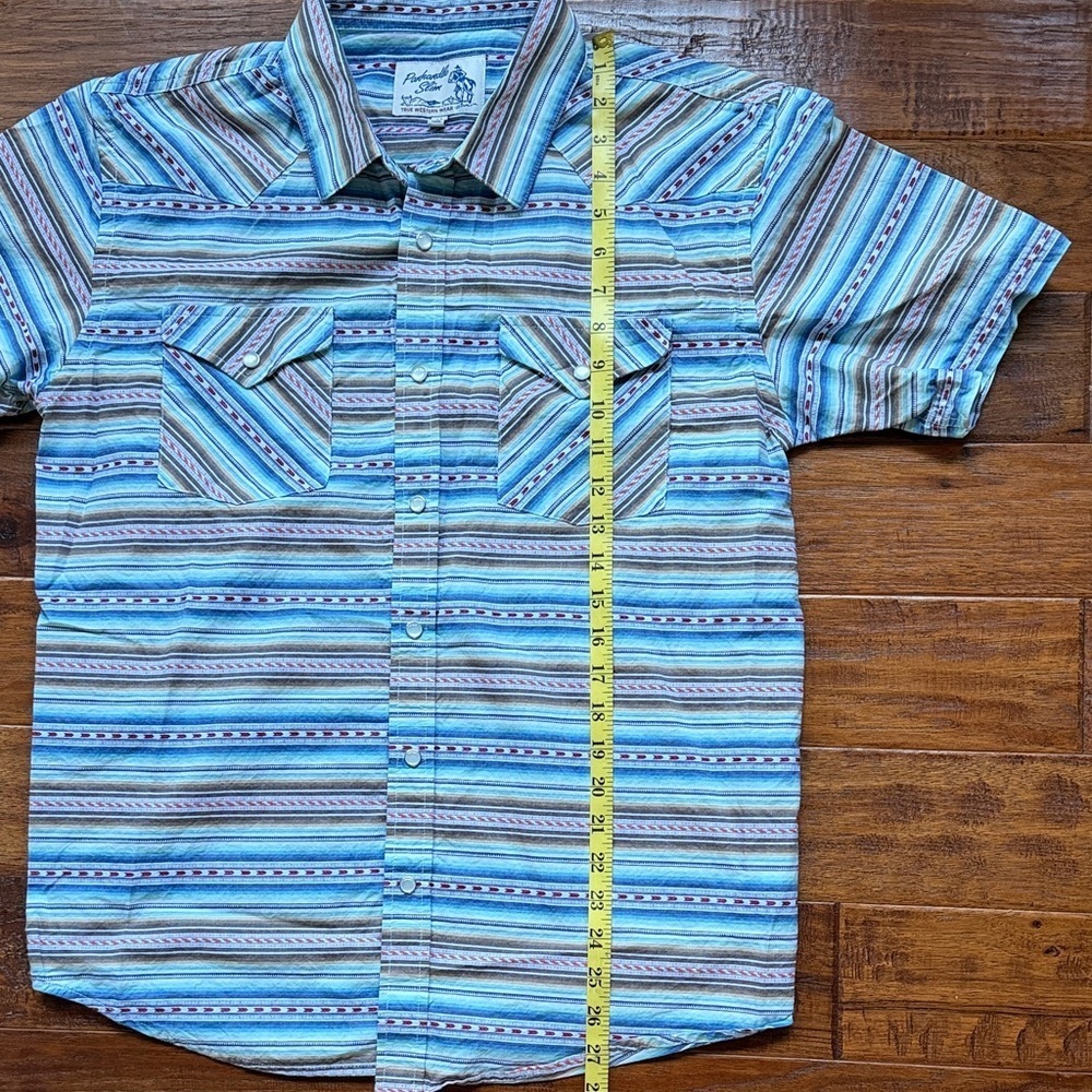 Pendleton Men's Multicolor Striped Button Down Shirt with Pearl snap buttons, M - Picture 4 of 7
